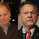 Democratic Alabama senatorial candidate Doug Jones; Republican Alabama senatorial candidate Roy Moore (Joe Readle/Getty Images)